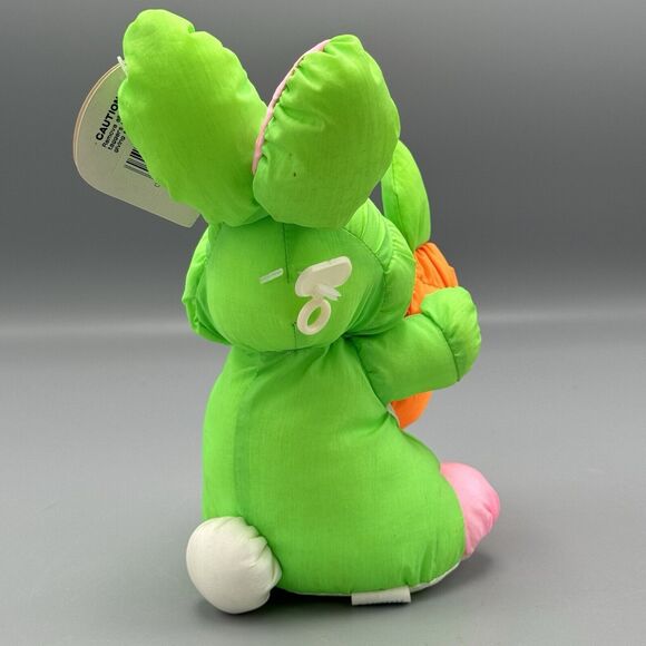 DanDee Soft Expressions Green Rabbit Plush Parachute Fabric Orange Carrot Easter - Picture 9 of 10